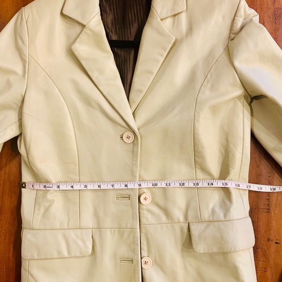 Italian Leather Real Jacket Cream Small Medium - Picture 4 of 8